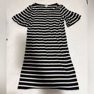 J. Crew Black and White Striped Dress